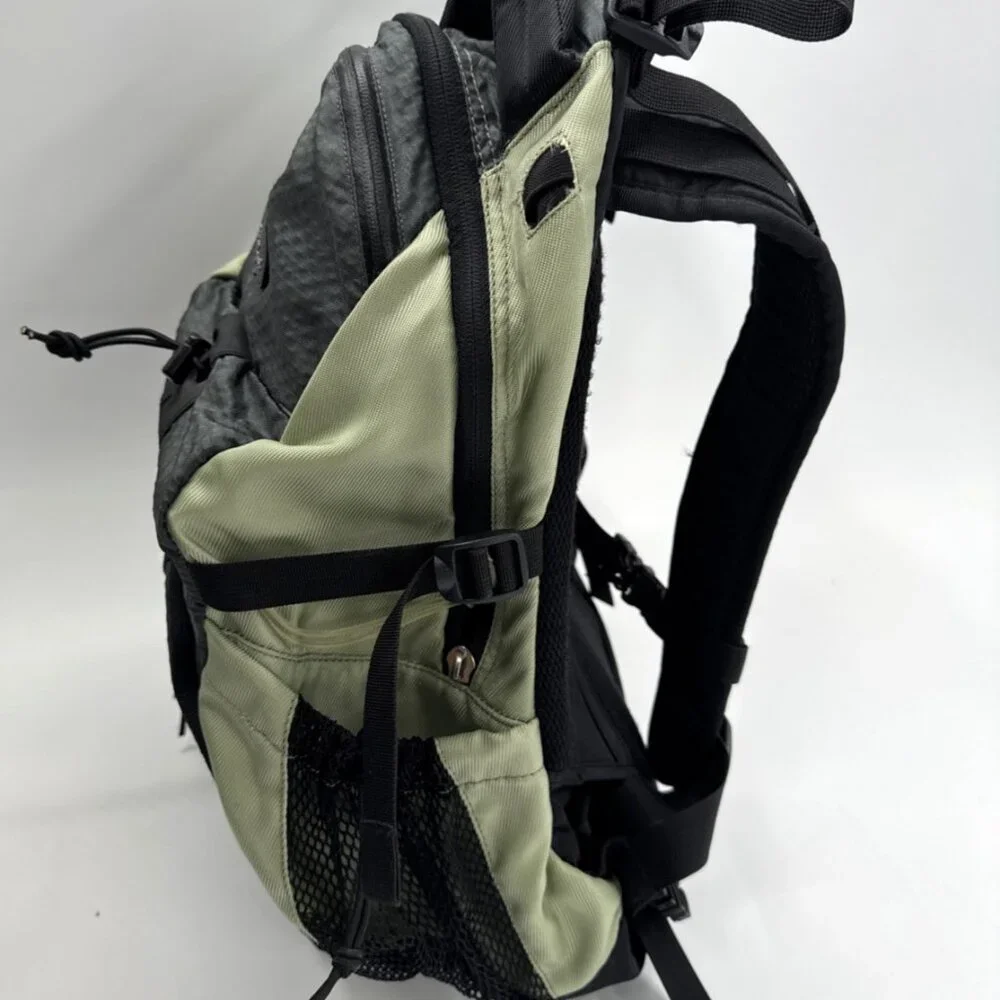 Eddie Bauer Backpack Hiking Black Green Insulated Pocket School Travel w/ Cover